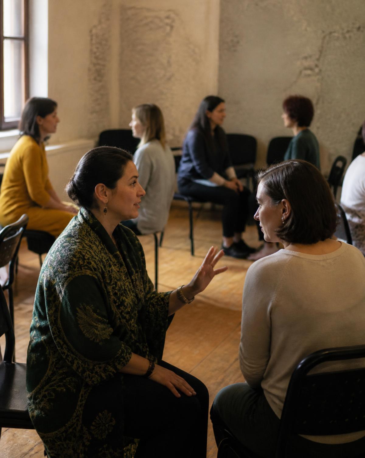 Workshop participants in an embodied learning session